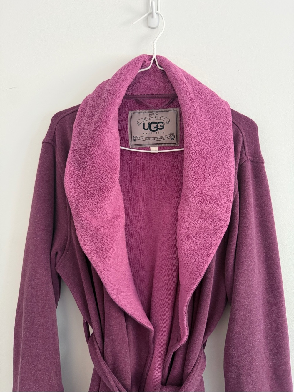 UGG Women's Shawl Collar Robe in Plum and Magenta